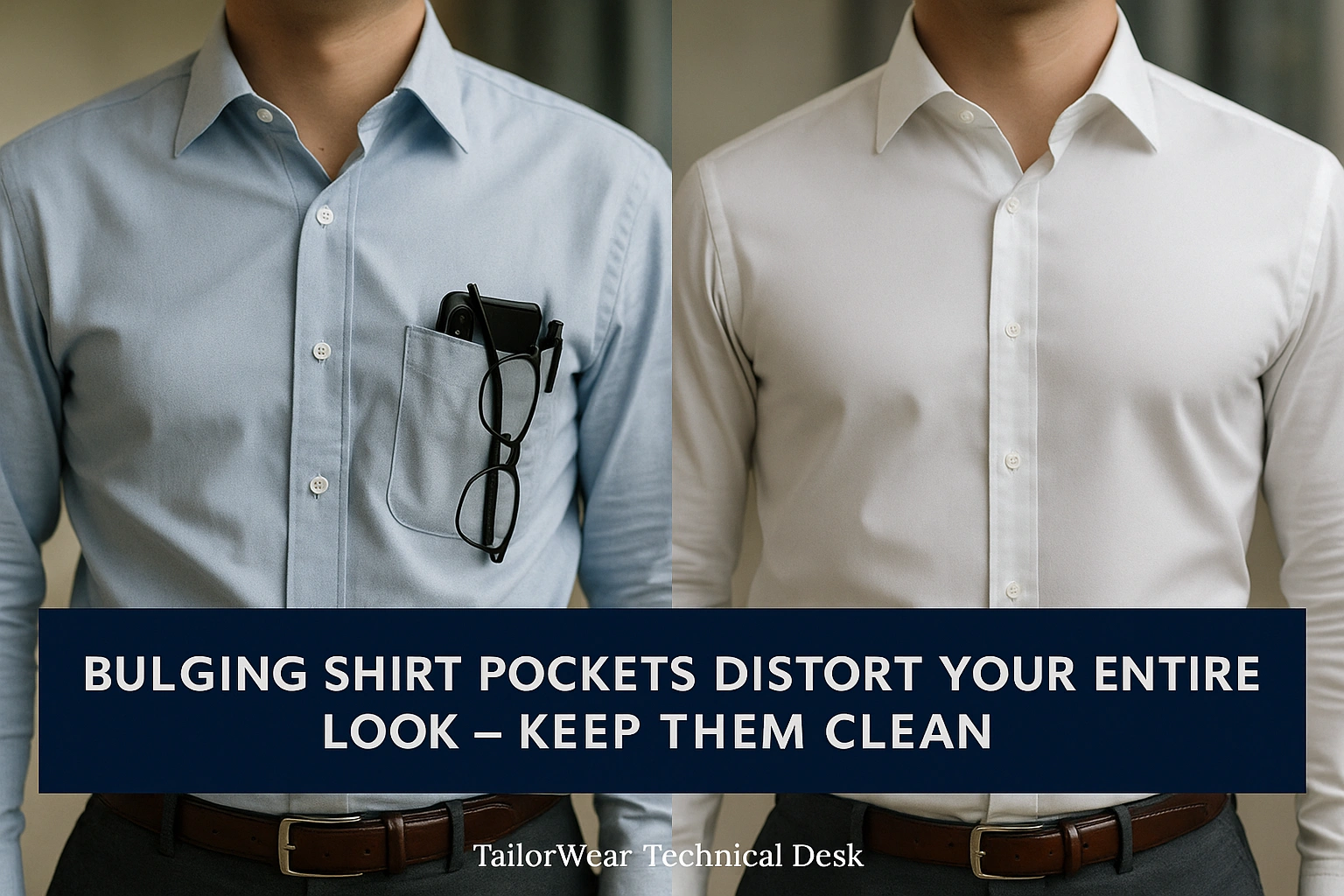 Avoiding professional dressing mistakes men make by overfilling trouser pockets with bulky wallets