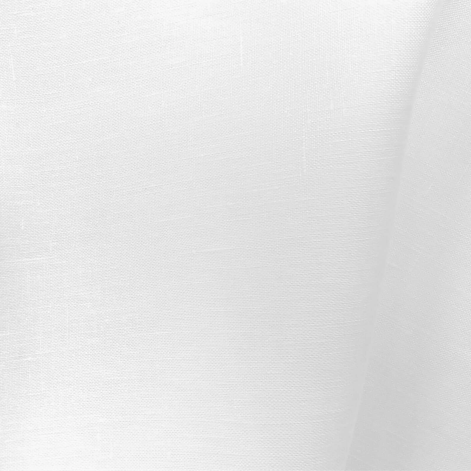 Pure white Baird McNutt mercerized linen suiting fabric, fully shrunk, close-up showing fine weave texture and crisp natural drape, premium breathable linen for luxury summer suits, tailored jackets, and formal warm-weather menswear.