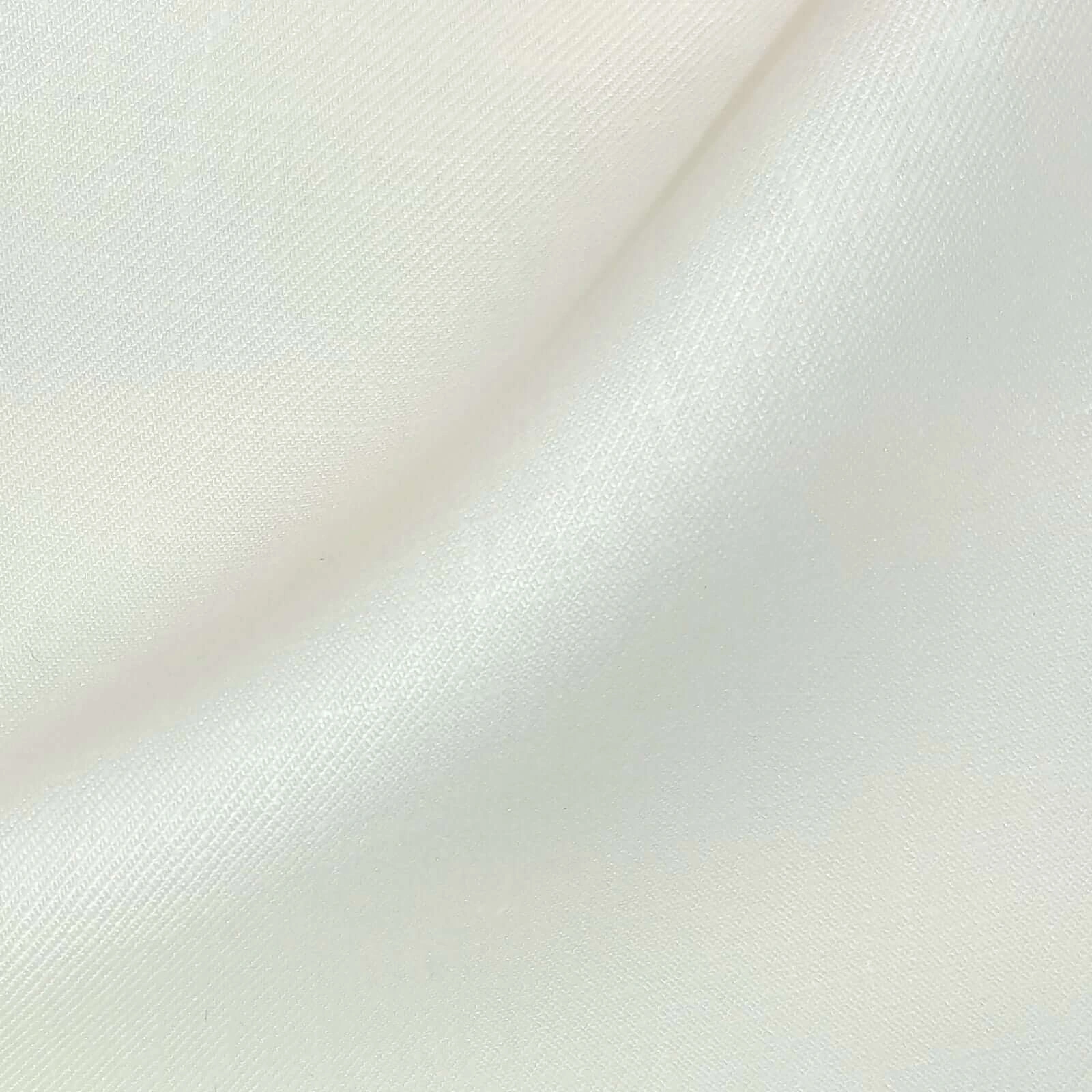 Ivory twill linen suiting fabric close-up showing fine diagonal weave, crisp structured body, and soft hand feel, premium breathable linen ideal for summer suits, wedding attire, tailored jackets, and refined formal menswear styling.