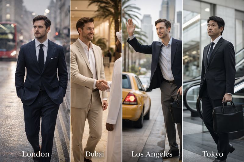 Regional variations in men’s business attire – London, Dubai, New York, Tokyo
