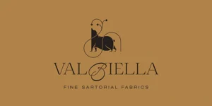 Val Biella logo representing the premium Italian wool fabrics and Biella-sourced textiles featured in Tailorwear bespoke suits and luxury tailoring.