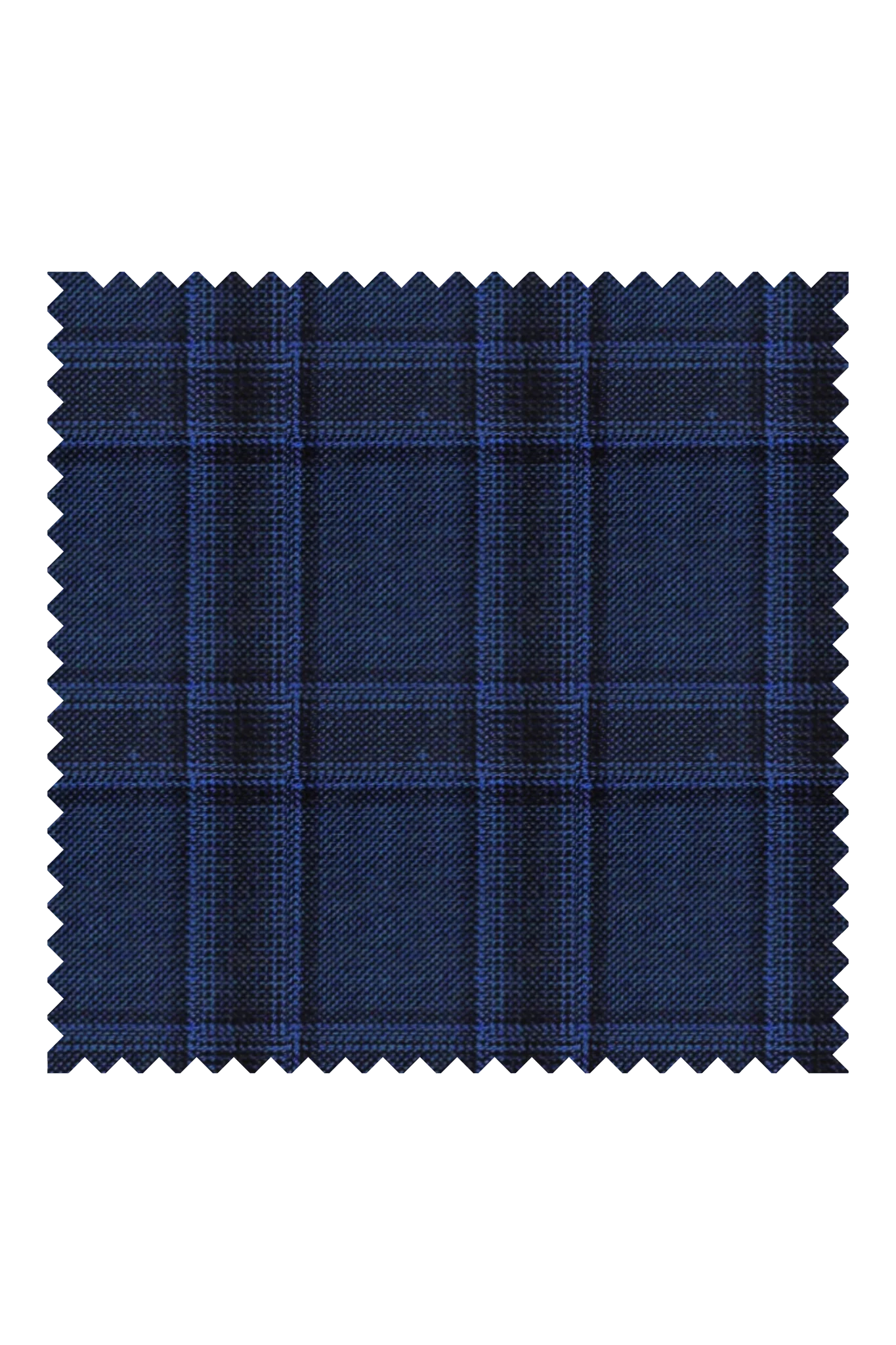  Blue Check Wool Blend Suit Fabric