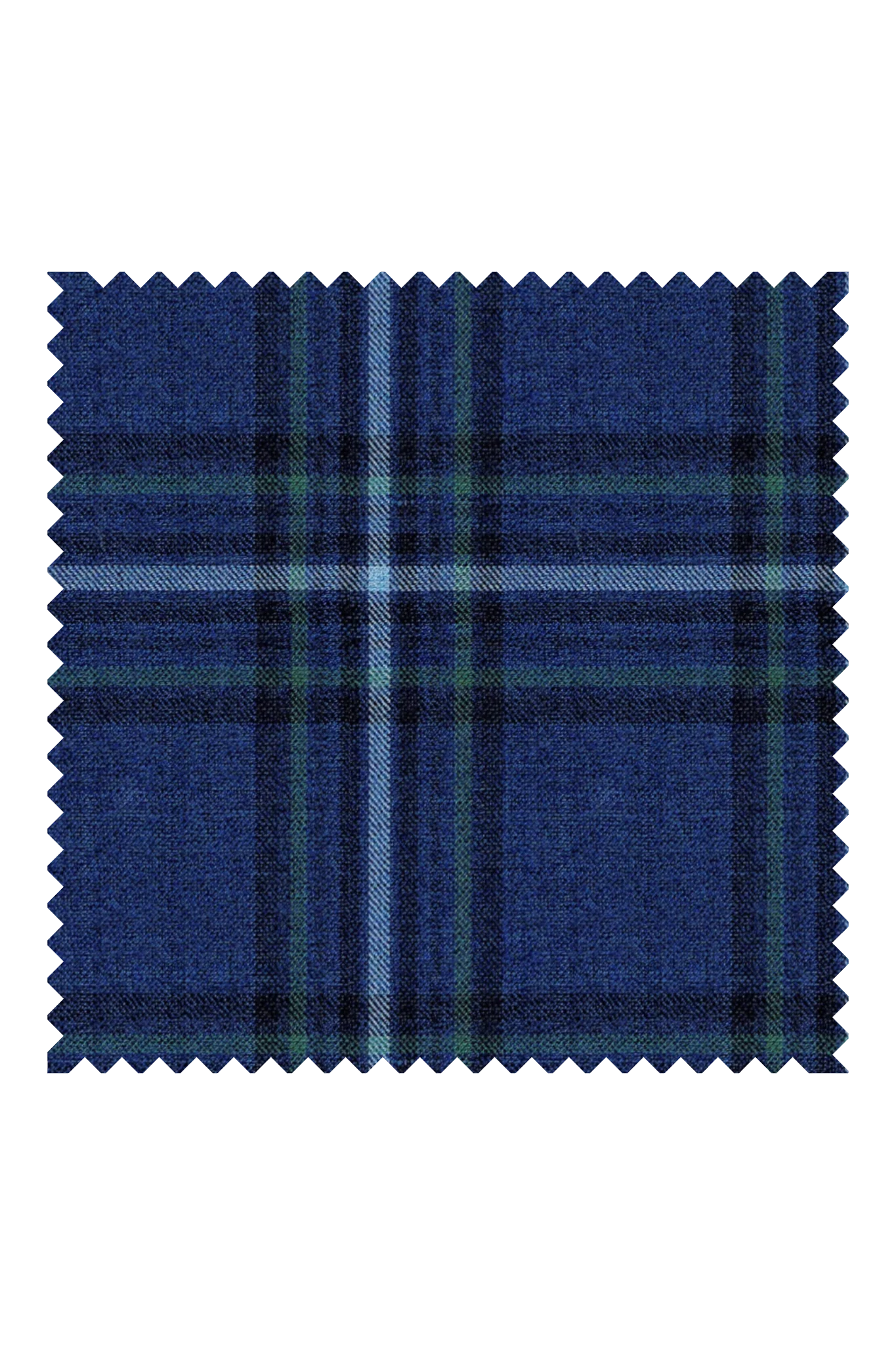  Blue Check Wool Blend Suit Fabric