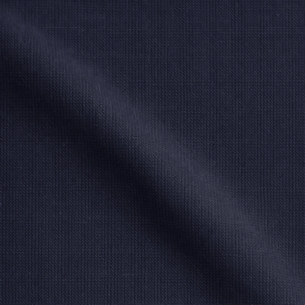 VBC blue self-check wool suiting fabric close-up, Super 110s Italian wool with subtle check pattern and refined texture, ideal for business suits, formal tailoring, and bespoke menswear craftsmanship