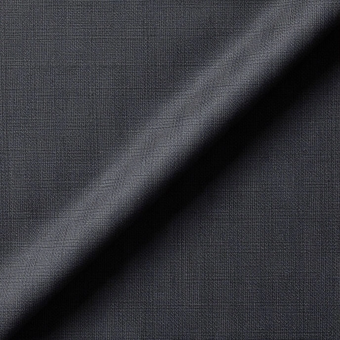 VBC grey self-check wool suiting fabric close-up, Super 110s wool with subtle tonal pattern and structured drape, premium Italian fabric for business suits, formal tailoring, and bespoke menswear craftsmanship
